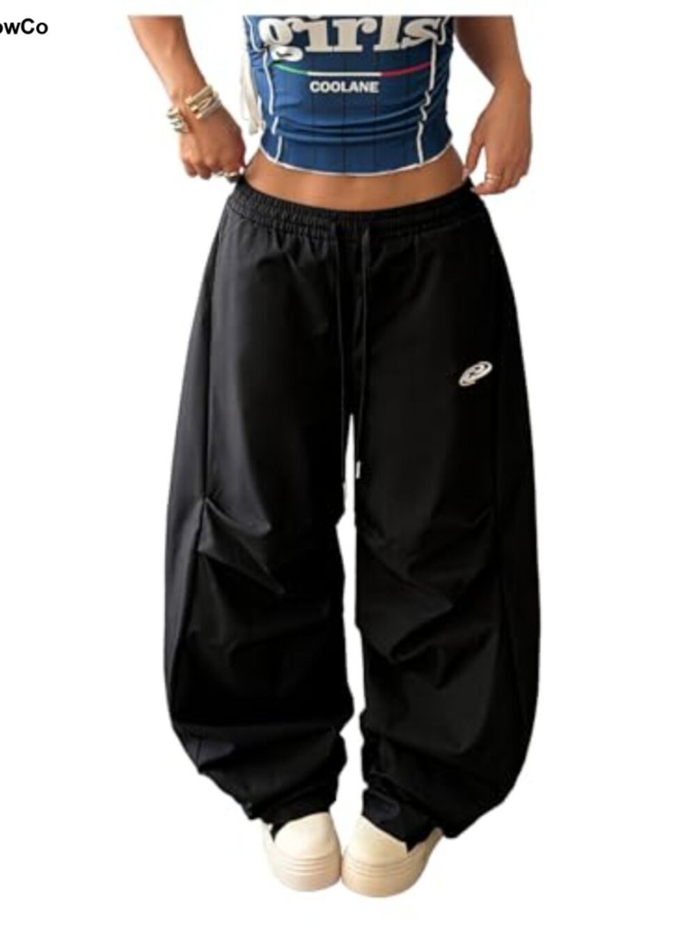 Verdusa Wide Leg Baggy Hip Hop Workout Trousers with Pockets